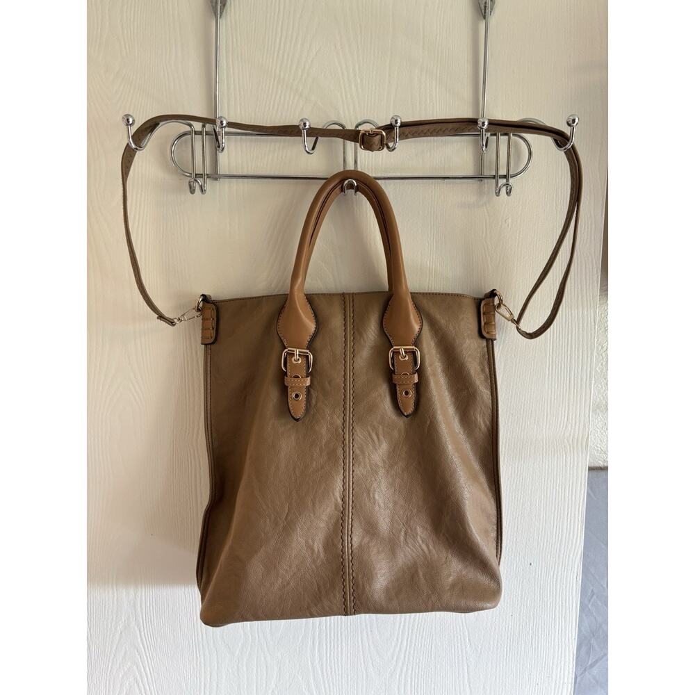 David Jones camel-colored satchel purse
